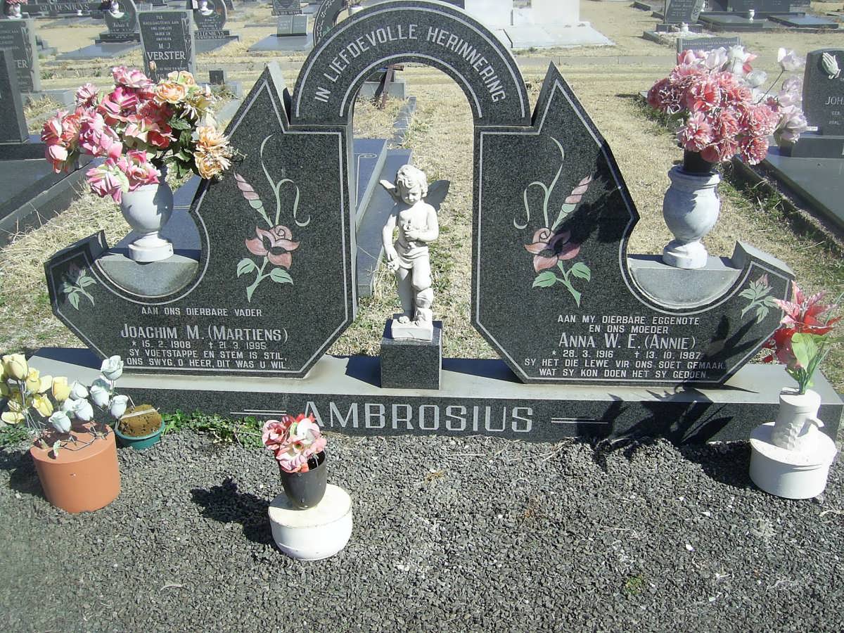 AMBROSIUS Joachim M. 1908-1995 &amp; Anna W.E. 1916-1987