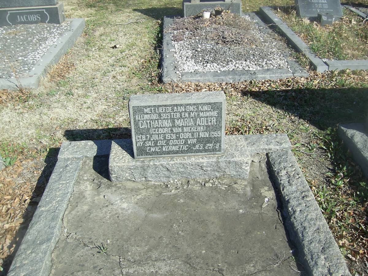 ADLER Catharina Maria nee VAN NIEKERK 1931-1959