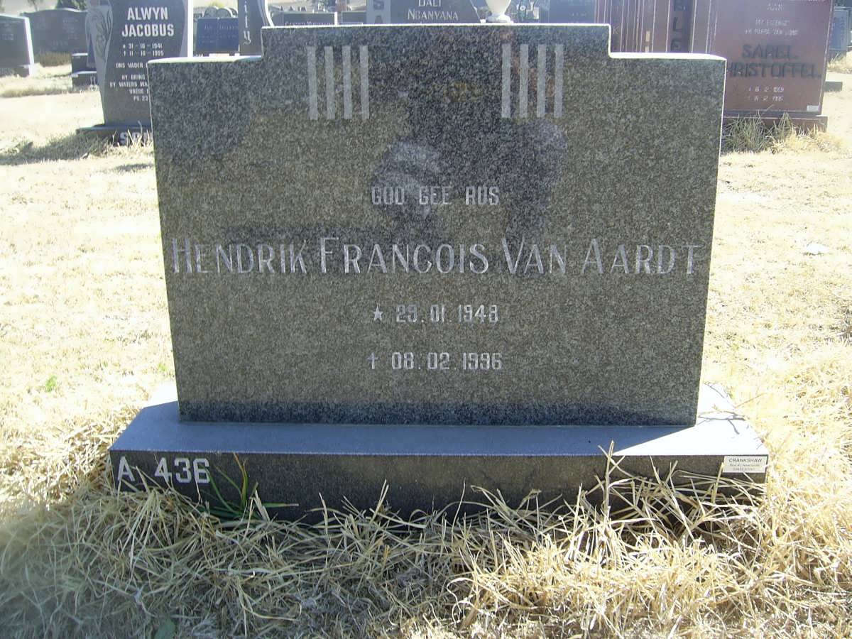 AARDT Hendrik Francois, van 1948-1996