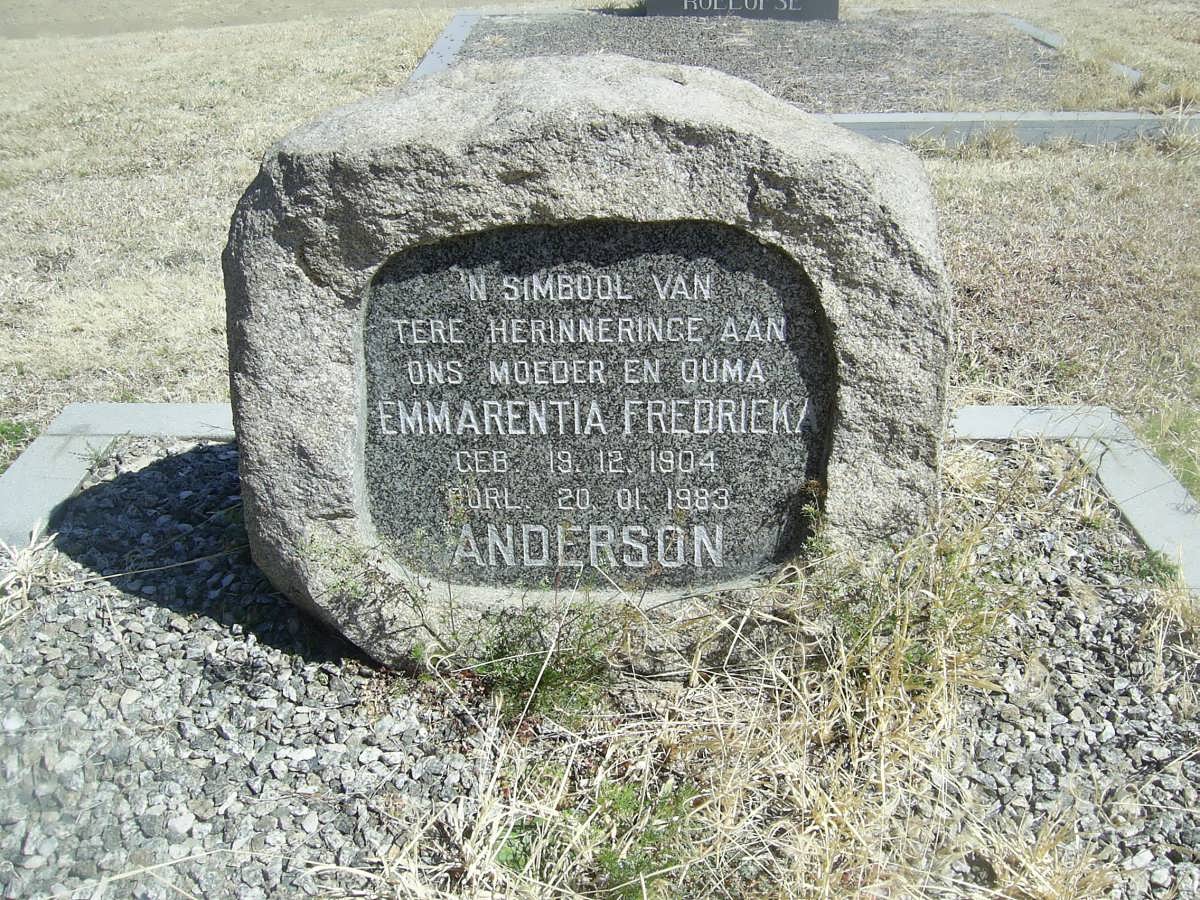 ANDERSON Emmarentia Fredrieka 1904-1983