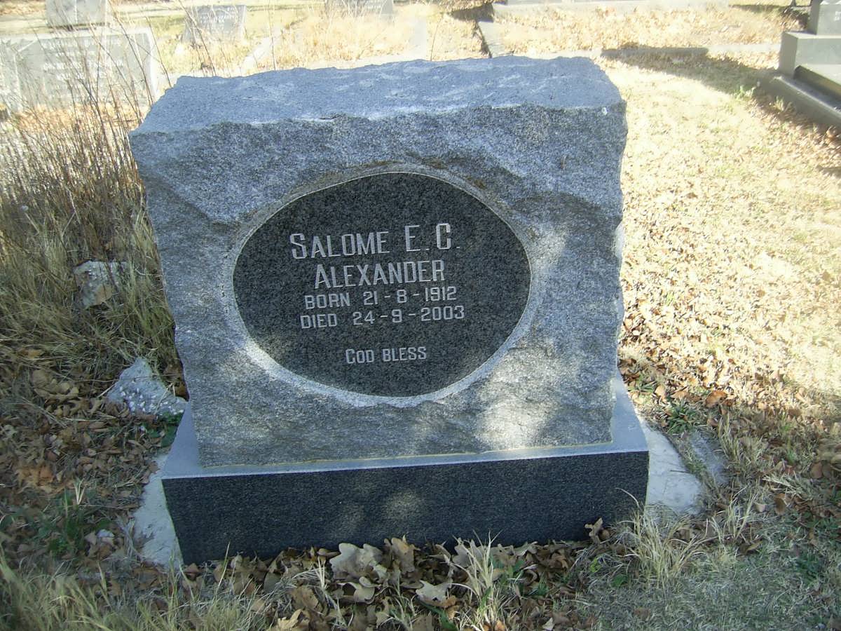 ALEXANDER Salome E.C. 1912-2003