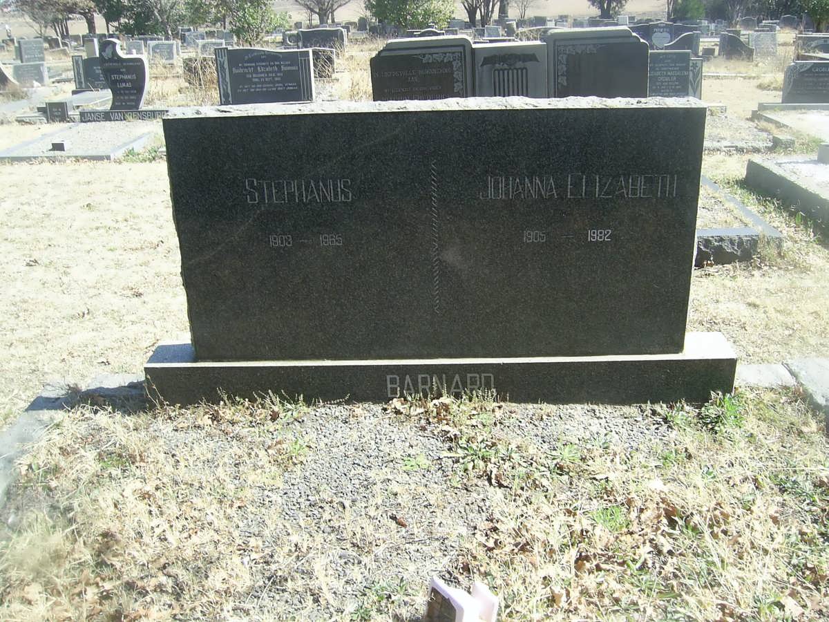 BARNARD Stephanus 1903-19?5 &amp; Johanna Elizabeth 1905-1982