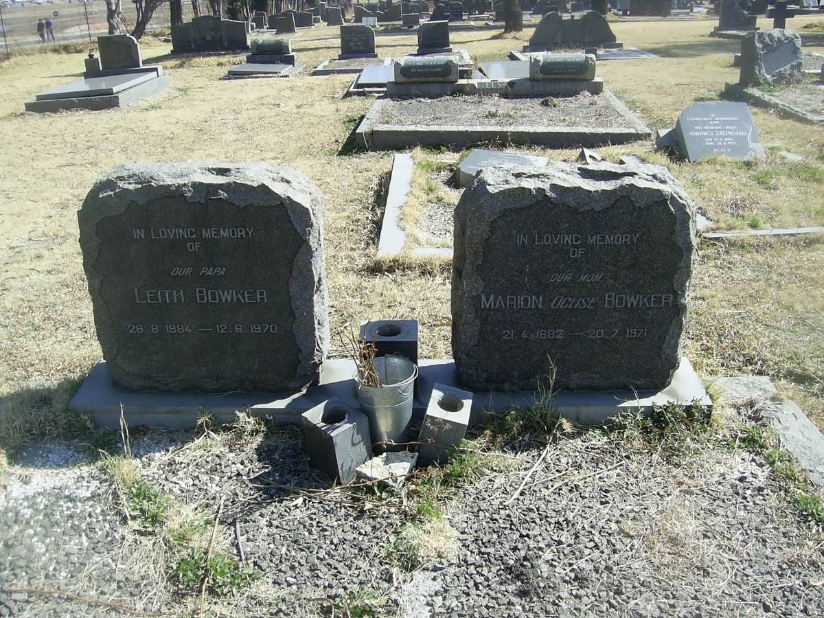 BOWKER Leith 1884-1970 &amp; Marion OCHSE 1882-1971