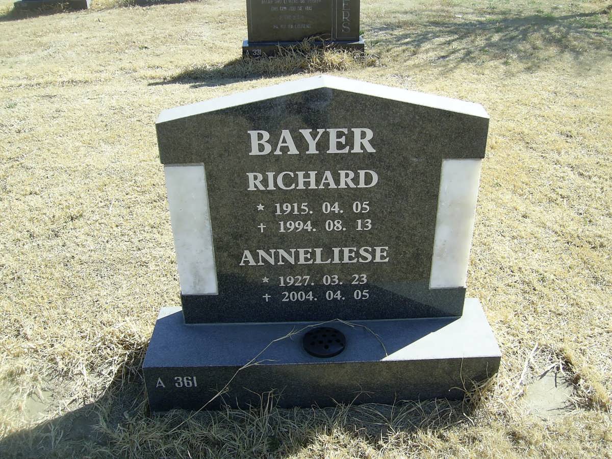BAYER Richard 1915-1994 &amp; Anneliese 1927-2004