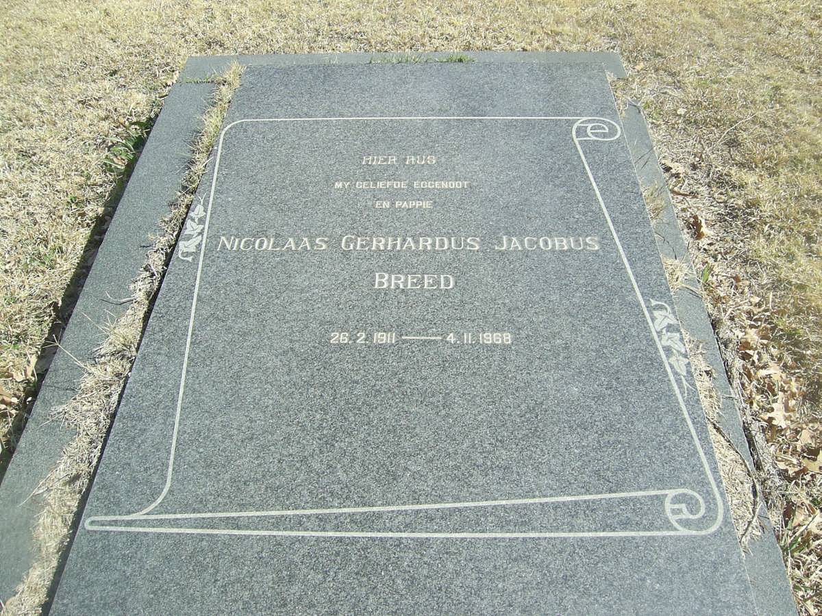 BREED Nicolaas Gerhardus Jacobus 1911-1968
