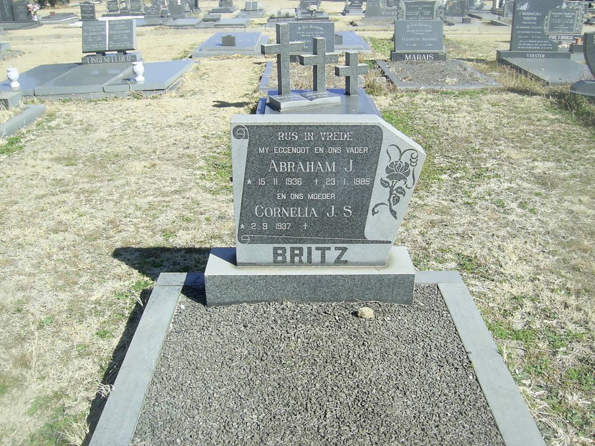BRITZ Abraham J. 1936-1985 &amp; Cornelia J.S. 1937-