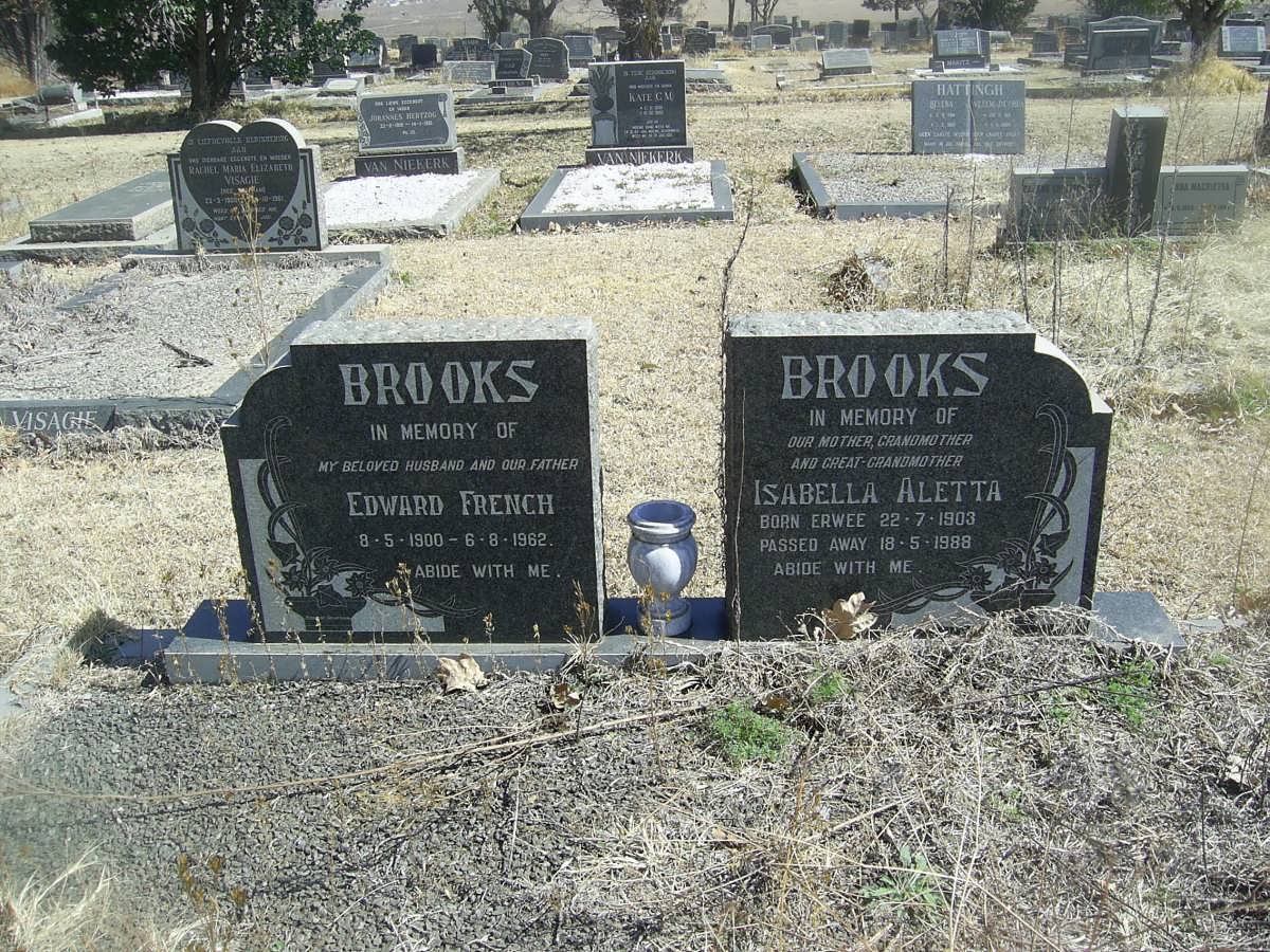 BROOKS Edward French 1900-1962 &amp; Isabella Aletta 1903-1988