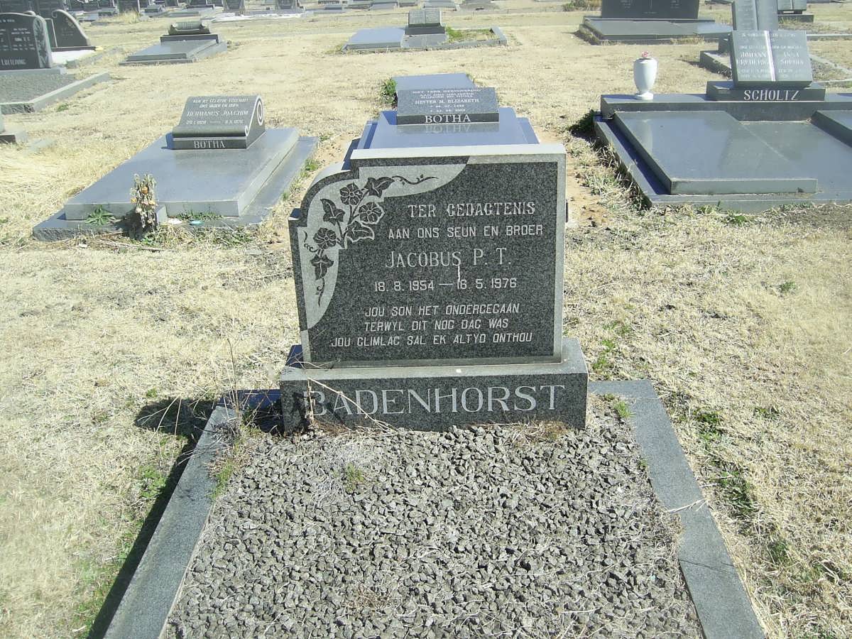 BADENHORST Jacobus P.T. 1954-1976