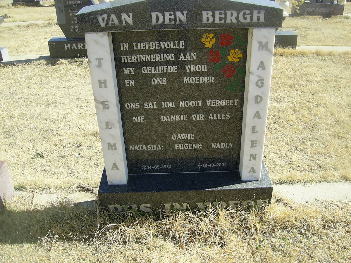 BERGH Thelma Magdalena, van den 1952-2001