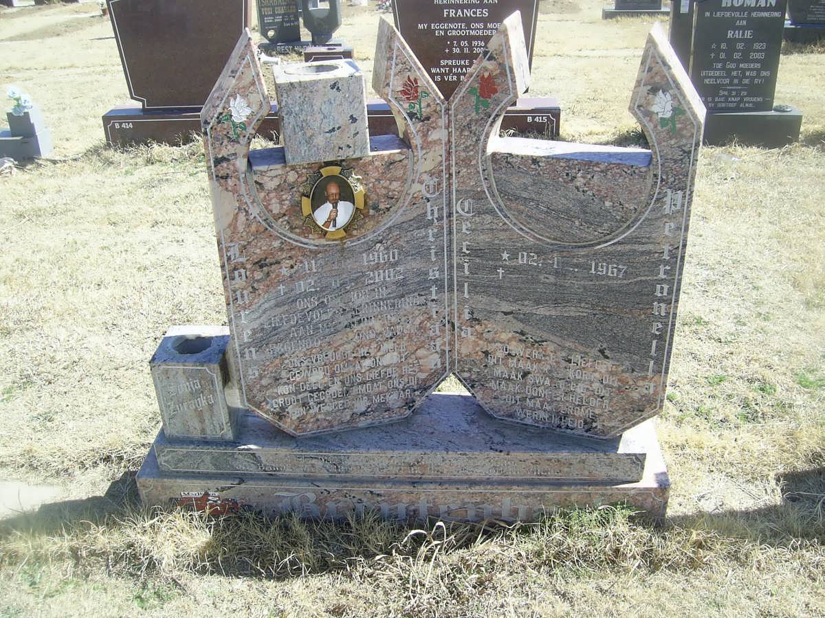 BREYTENBACH Lourens Christiaan 1960-2002 &amp; Cecilia Petronella 1967-