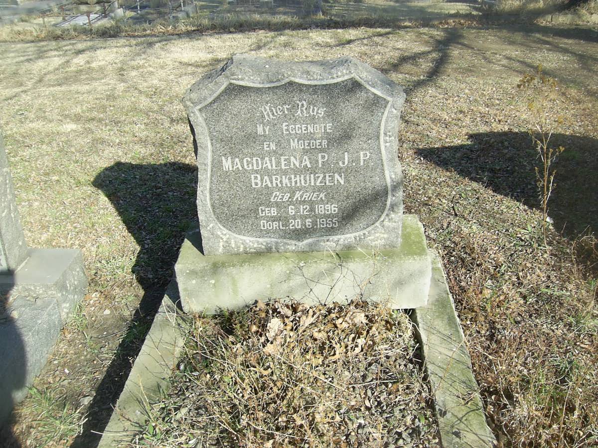 BARKHUIZEN Magdalena P.J.P. nee KRIEK 1896-1955