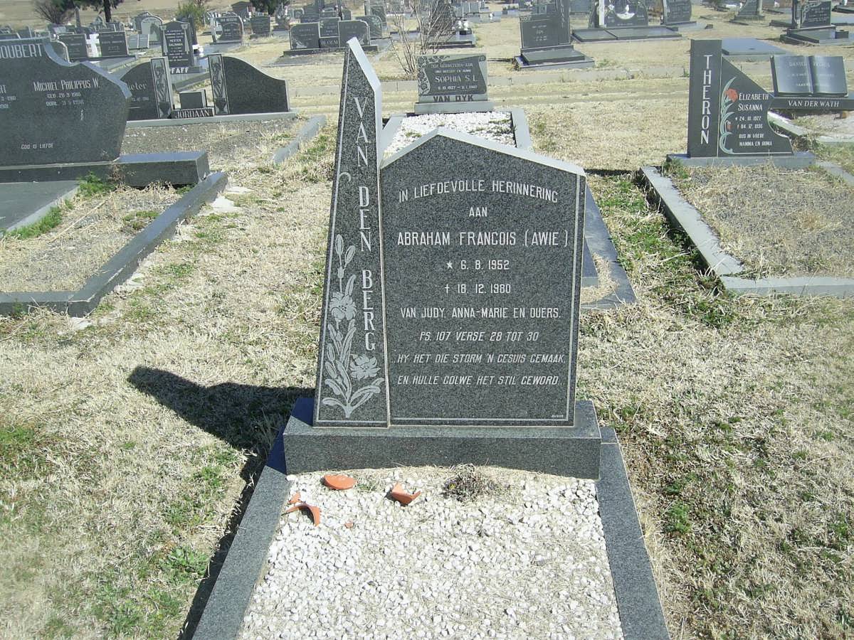 BERG Abraham Francois, van den 1952-1980