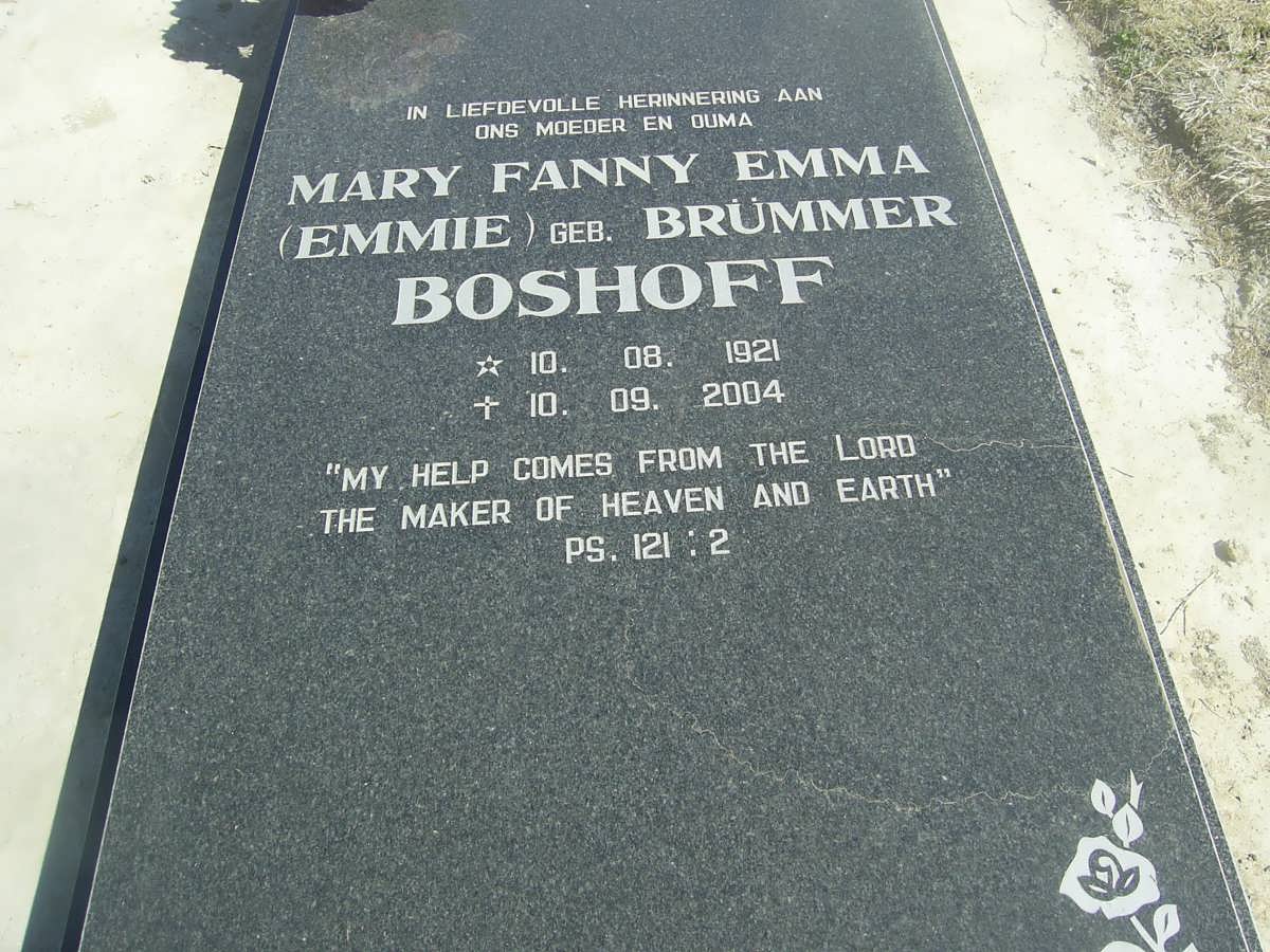 BOSHOFF Mary Fanny Emma nee BRUMMER 1921-2004