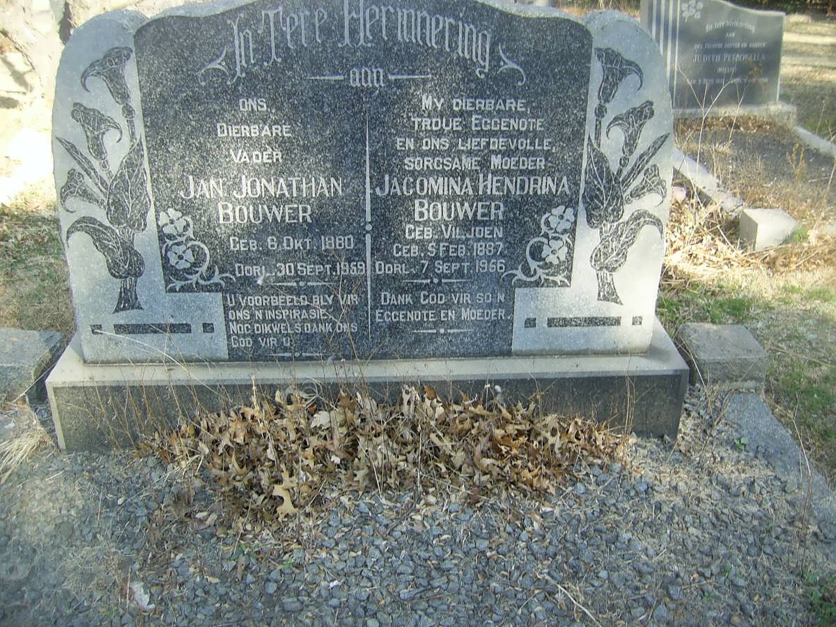 BOUWER Jan Jonathan 1880-1959 &amp; Jacomina Hendrina VILJOEN 1887-1956