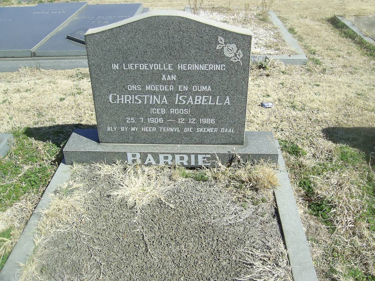 BARRIE Christina Isabella nee ROOS 1906-1986