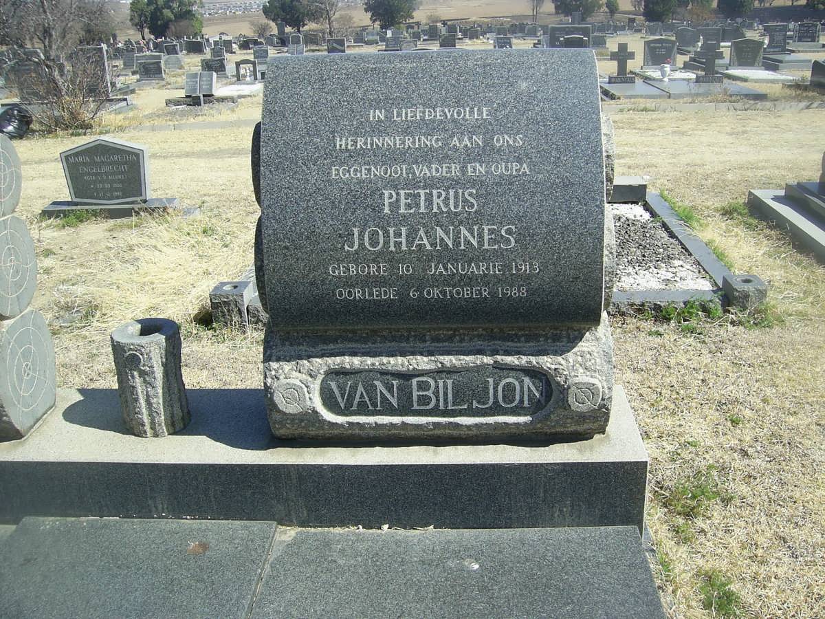 BILJON Petrus Johannes, van 1913-1988