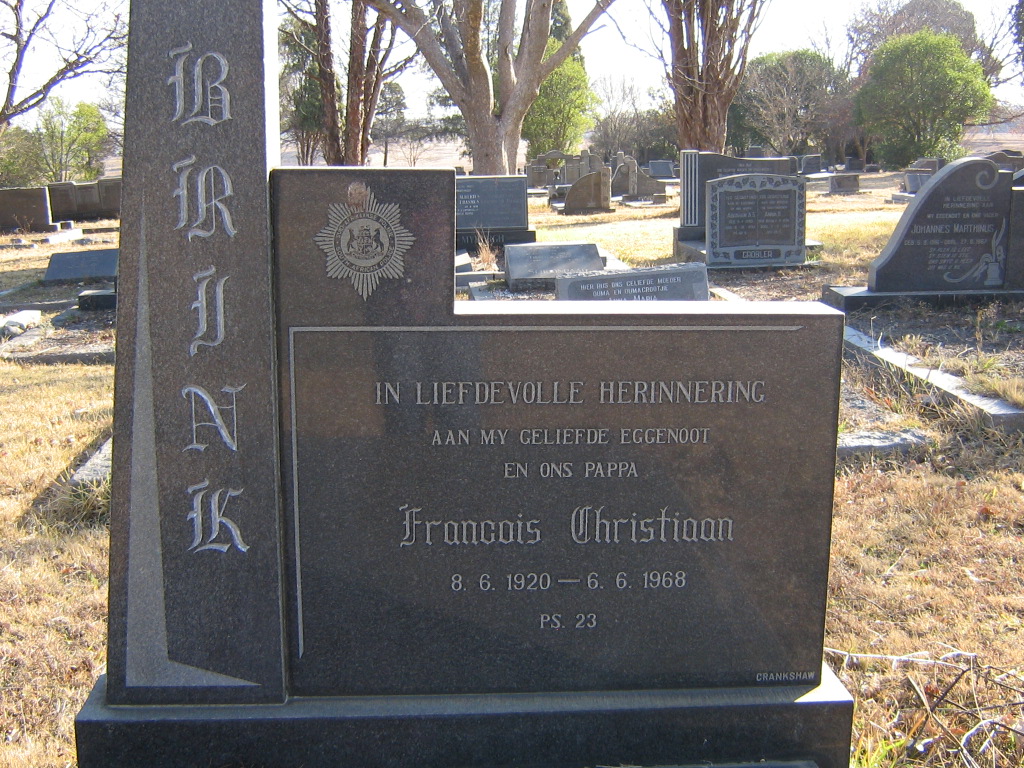 BRINK Francois Christiaan 1920-1968