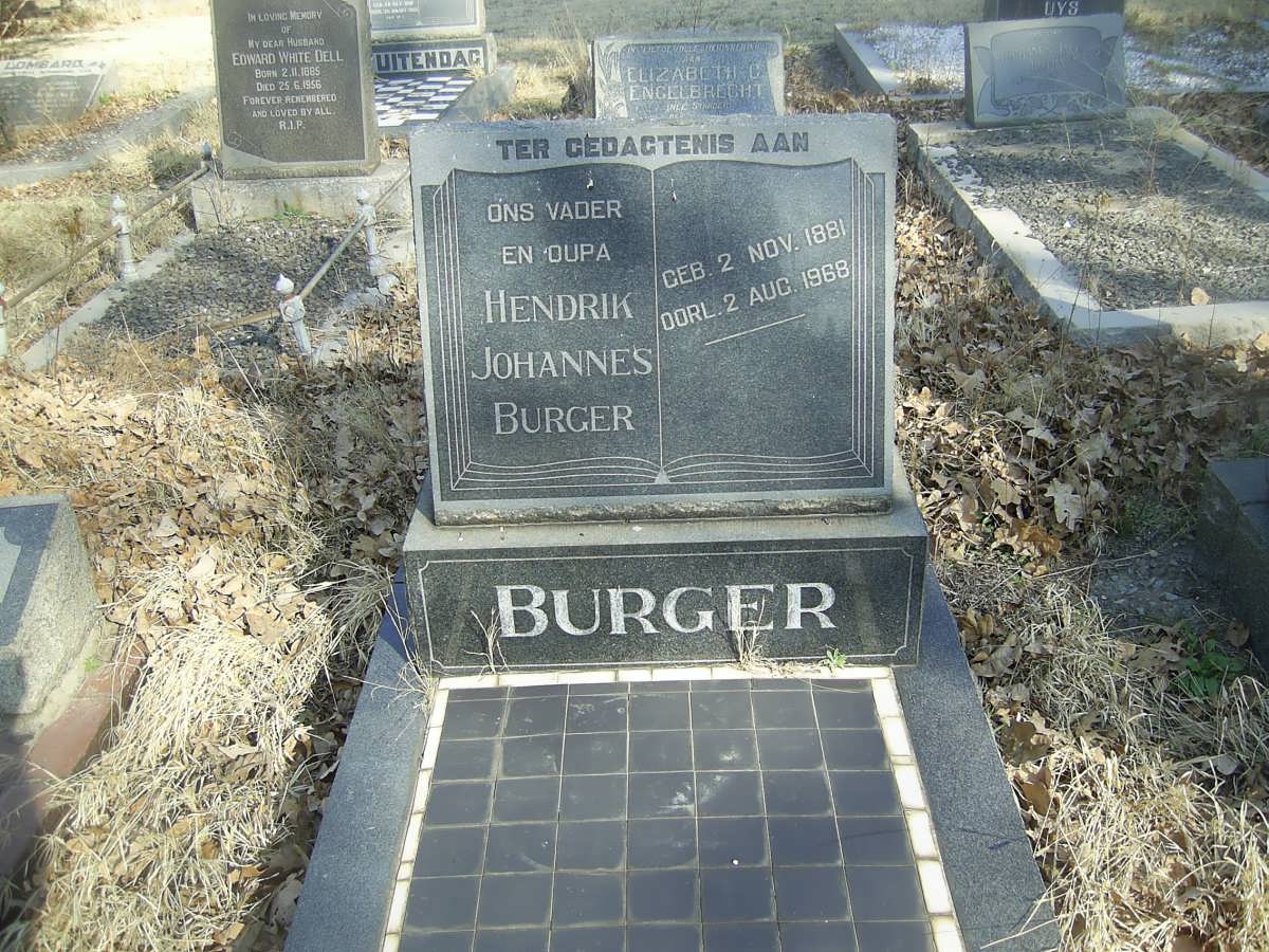 BURGER Hendrik Johannes 1881-1968