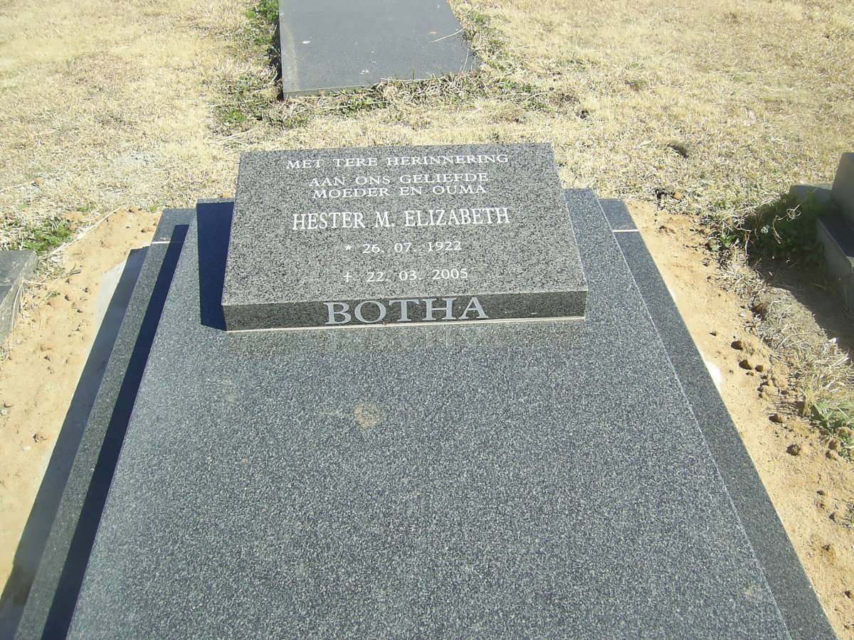 BOTHA Hester M. Elizabeth 1922-2005