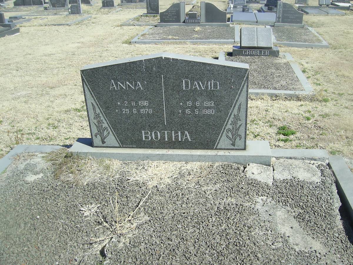 BOTHA David 1913-1980 &amp; Anna 1916-1978