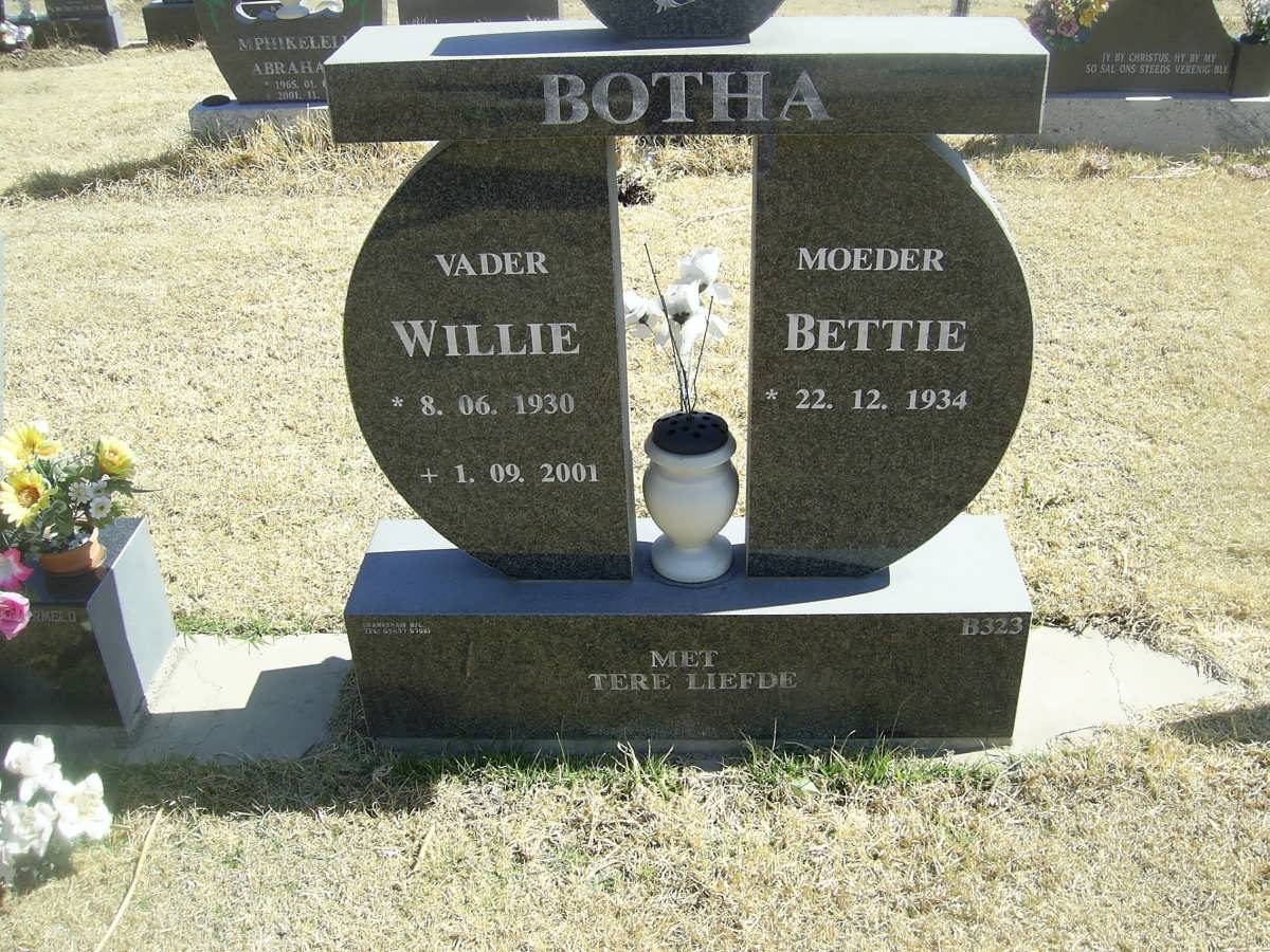 BOTHA Willie 1930-2001 &amp; Bettie 1934-