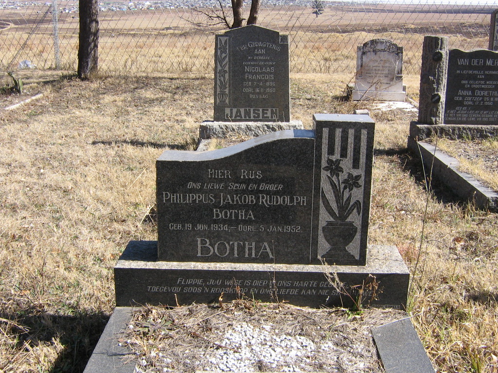 BOTHA Philippus Jakob Rudolph 1934-1952