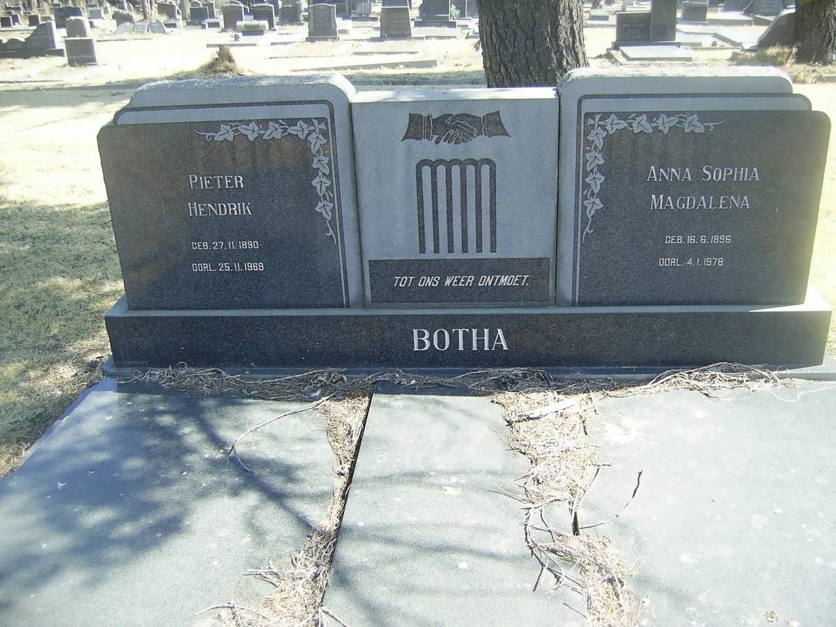 BOTHA Pieter Hendrik 1890-1969 &amp; Anna Sophia Magdalena 1896-1978