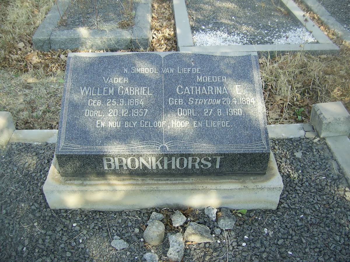 BRONKHORST Willem Gabriel 1864-1957 &amp; Catharina E. STRYDOM 1884-1960