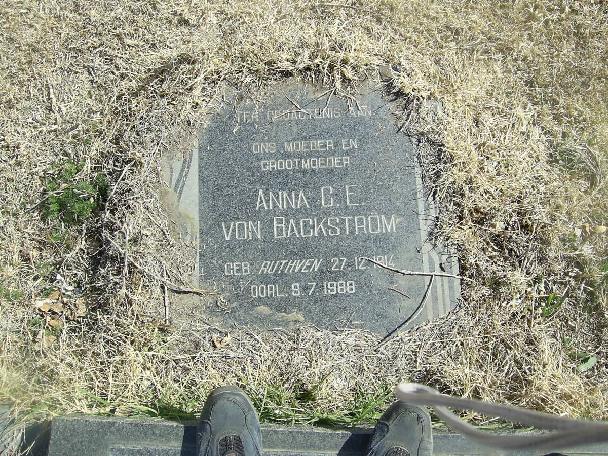 BACKSTROM Anna C.E., von nee RUTHVEN 1914-1988