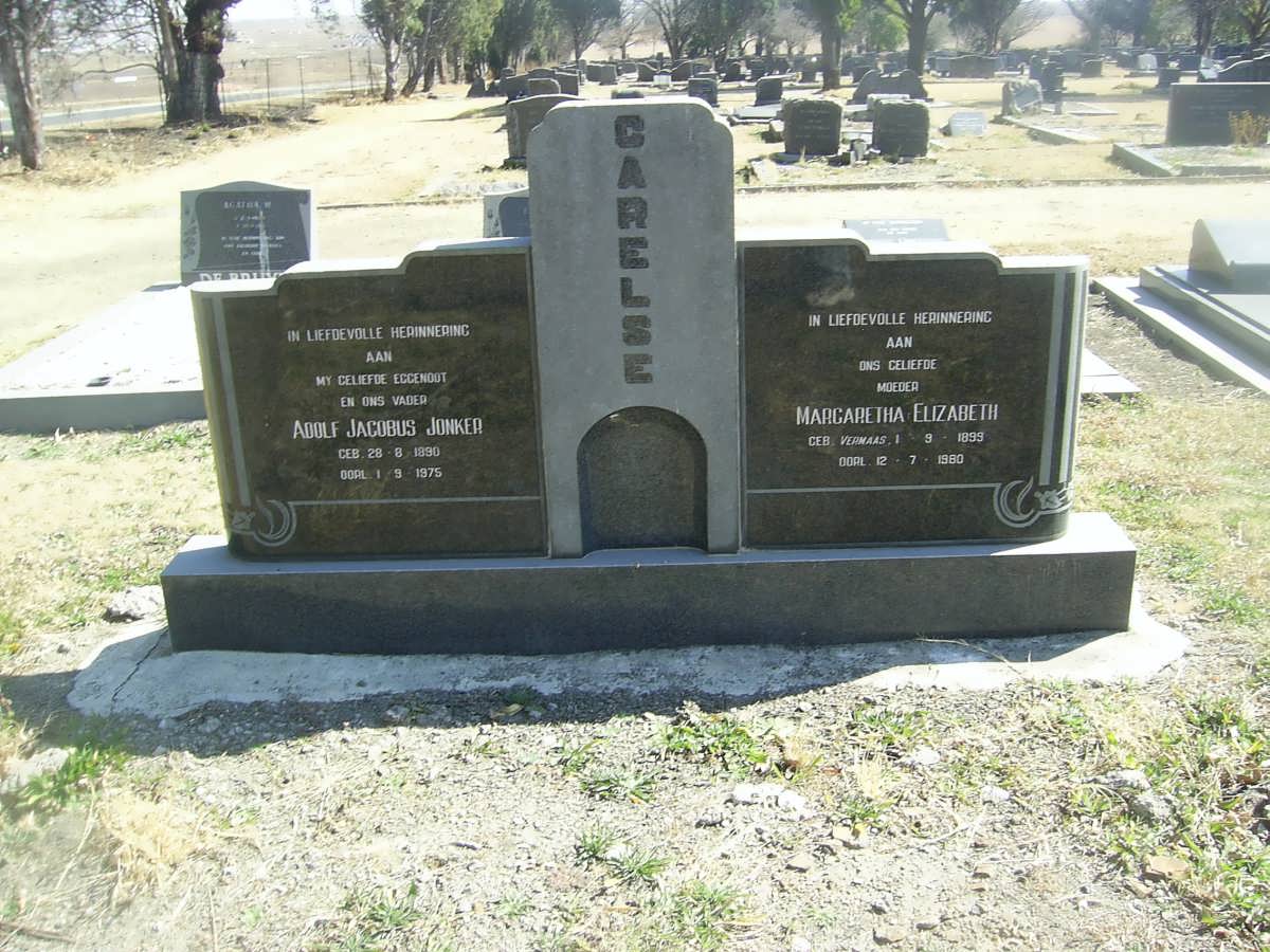 CARELSE Adolf Jacobus Jonker 1890-1975 &amp; Margaretha Elizabeth 1899-1980