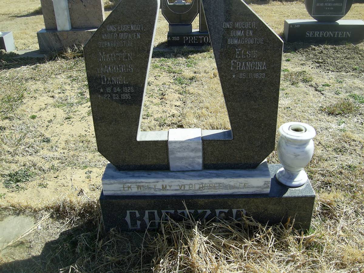 COETZEE Marten Jacobus 1929-1995 &amp; Elsie Francina 1933-