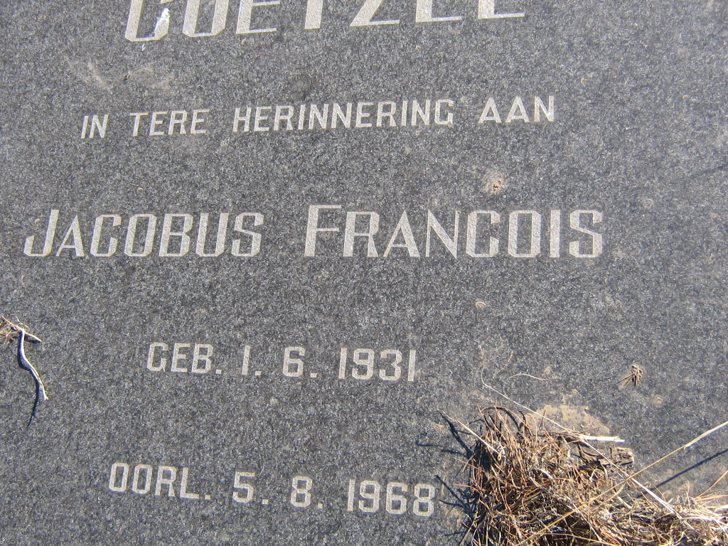 COETZEE Jacobus Francois 1931-1968