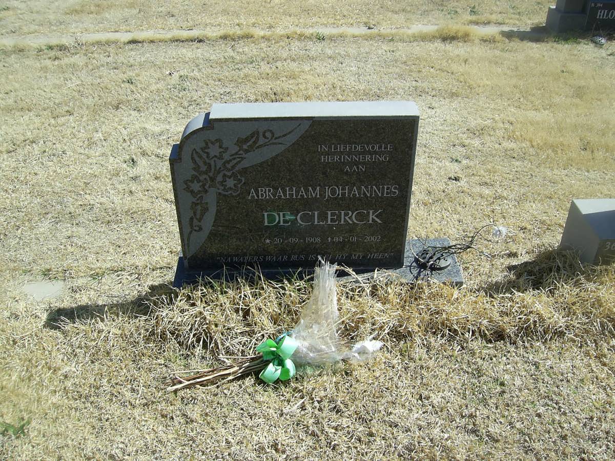 CLERCK Abraham Johannes, de 1908-2002