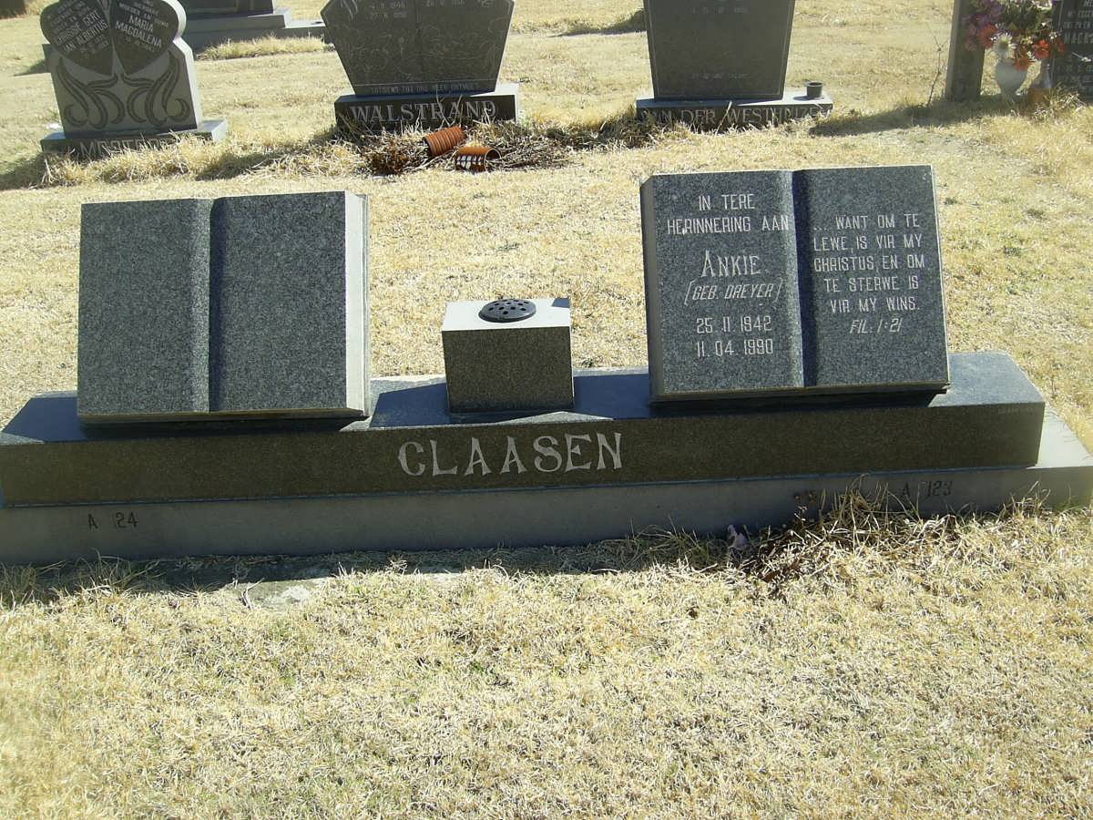 CLAASEN Ankie nee DREYER 1942-1990