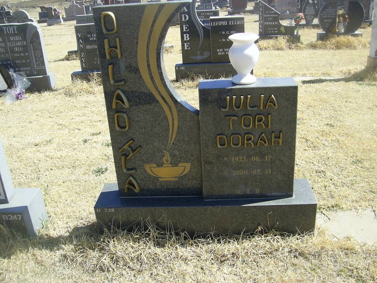 DHLADHLA Julia Tori Dorah 1923-2000