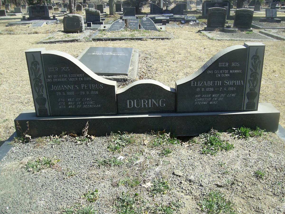 DURING Johannes Petrus 1888-1969 &amp; Elizabeth Sophia 1896-1984