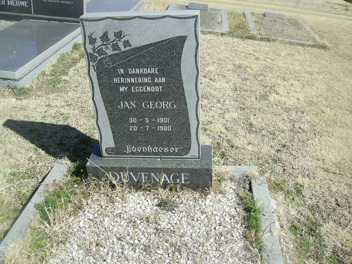DUVENAGE Jan George 1901-1980