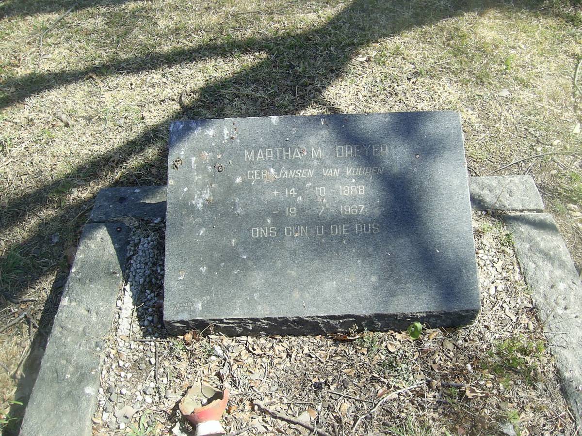 DREYER Martha M. nee JANSEN VAN VUUREN 1888-1967