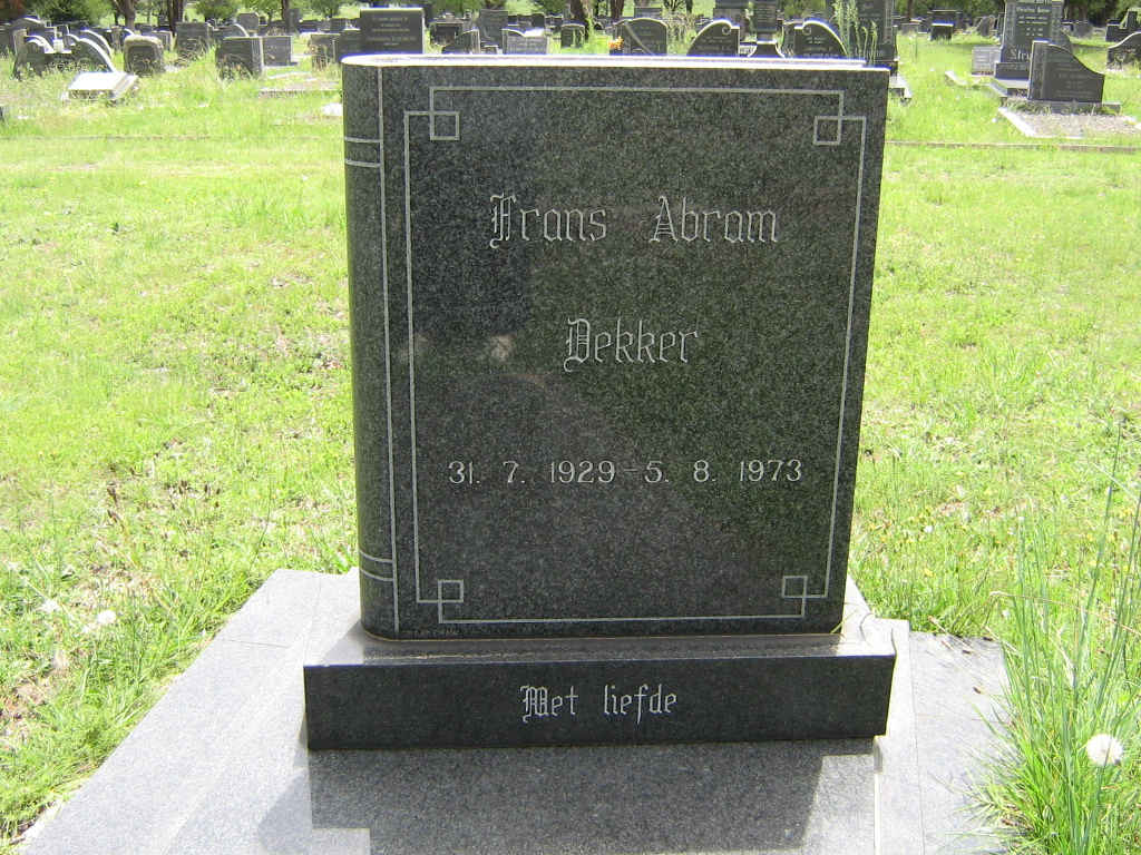 DEKKER Frans Abram 1929-1973