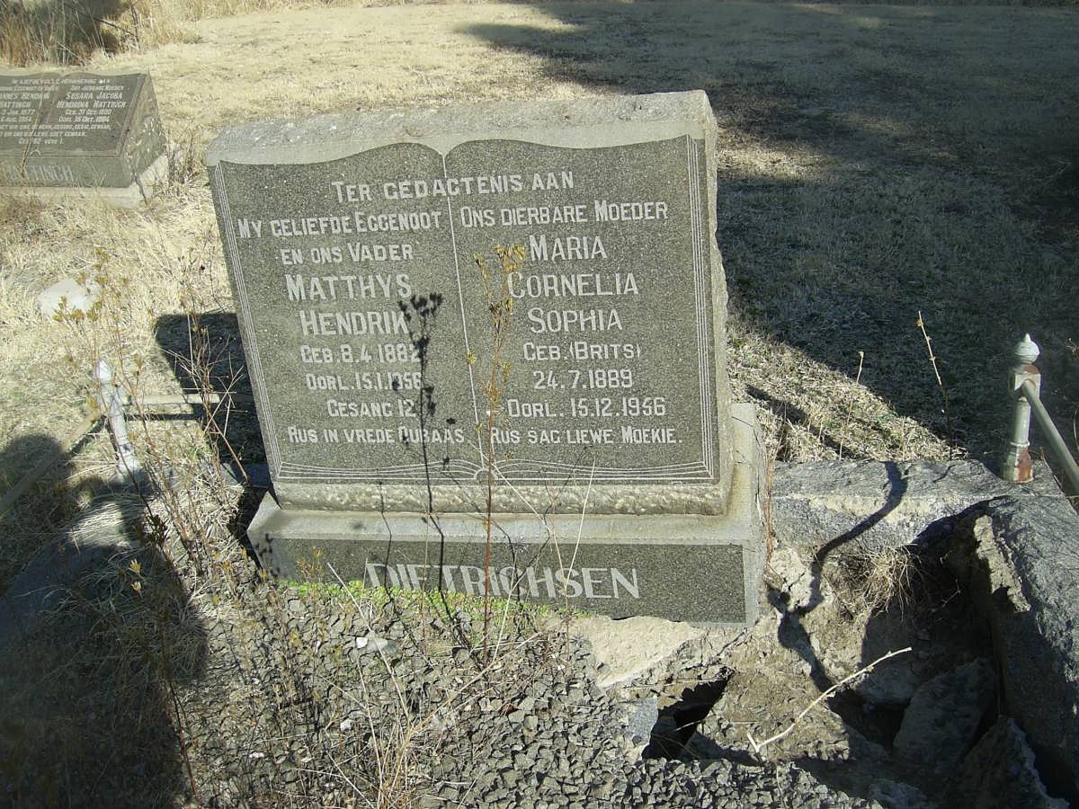 DIETRICHSEN Matthys Hendrik 1882-1956 &amp; Maria Cornelia Sophia BRITS 1889-1956