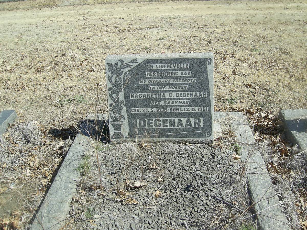 DEGENAAR Magaretha C. nee SAAYMAN 1878-1961