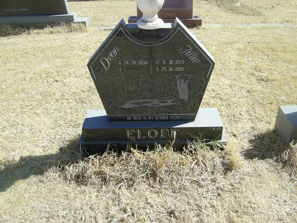ELOFF Deon 1950- &amp; Tillie 1954-1998