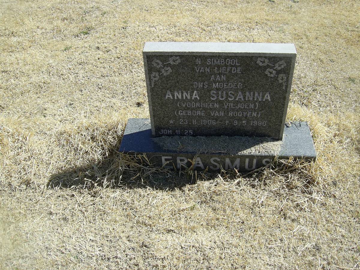 ERASMUS Anna Susanna voorheen VILJOEN gebore VAN ROOYEN 1906-1990