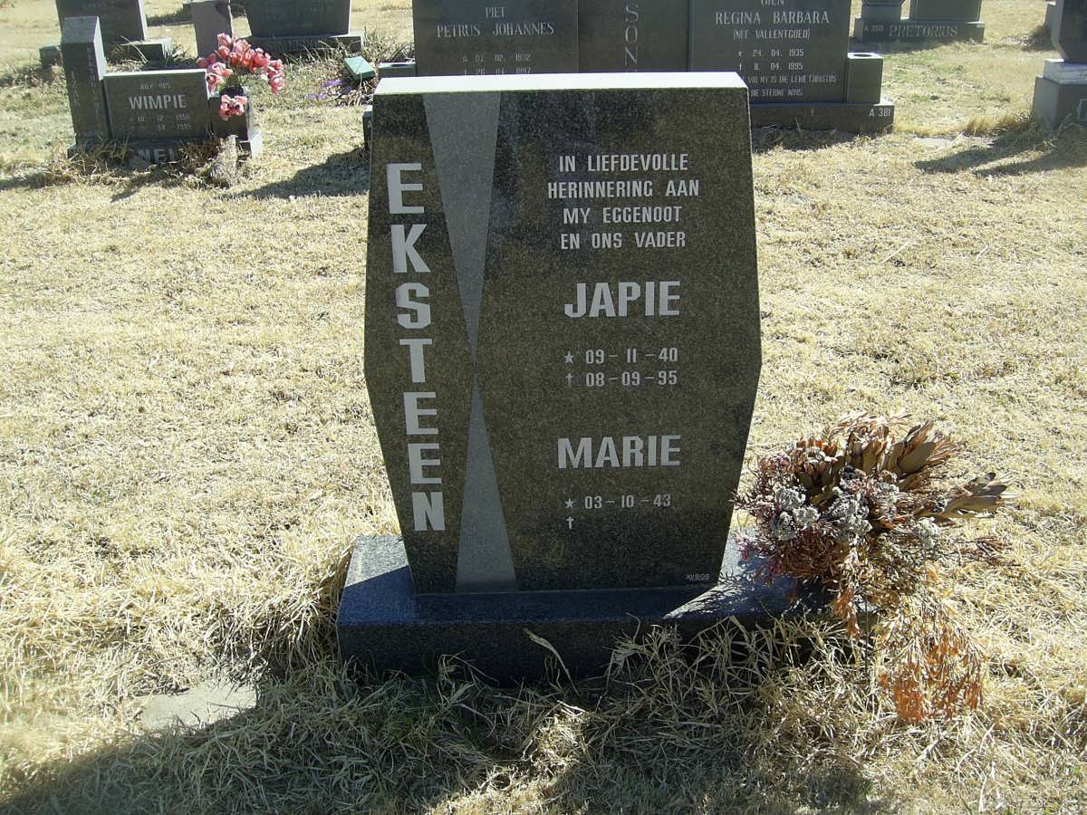 EKSTEEN Japie 1940-1995 &amp; Marie 1943-