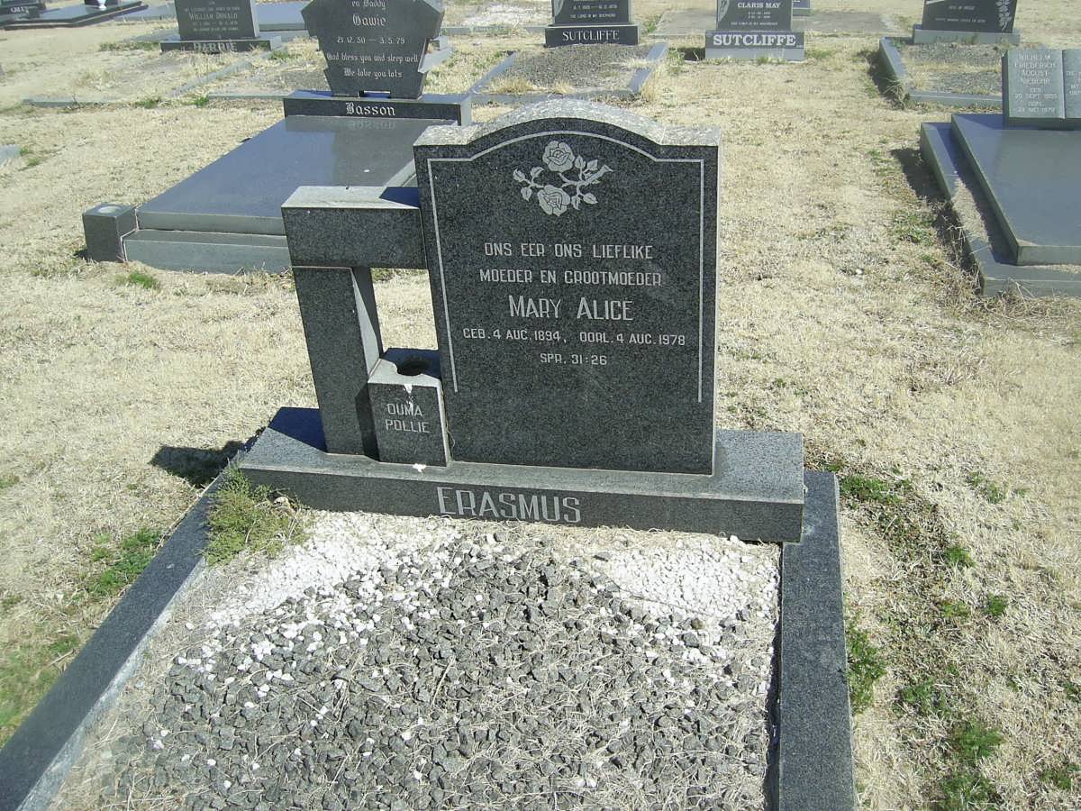 ERASMUS Mary Alice 1894-1978