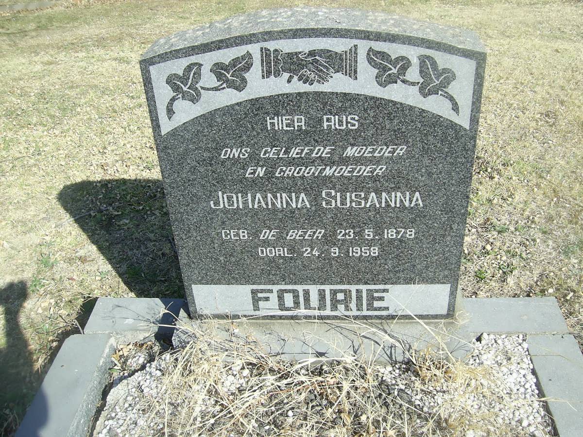 FOURIE Johanna Susanna nee DE BEER 1878-1958