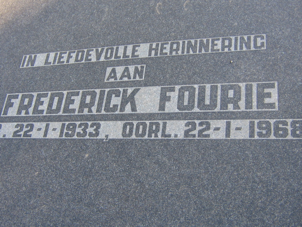 FOURIE Frederick 1933-1968