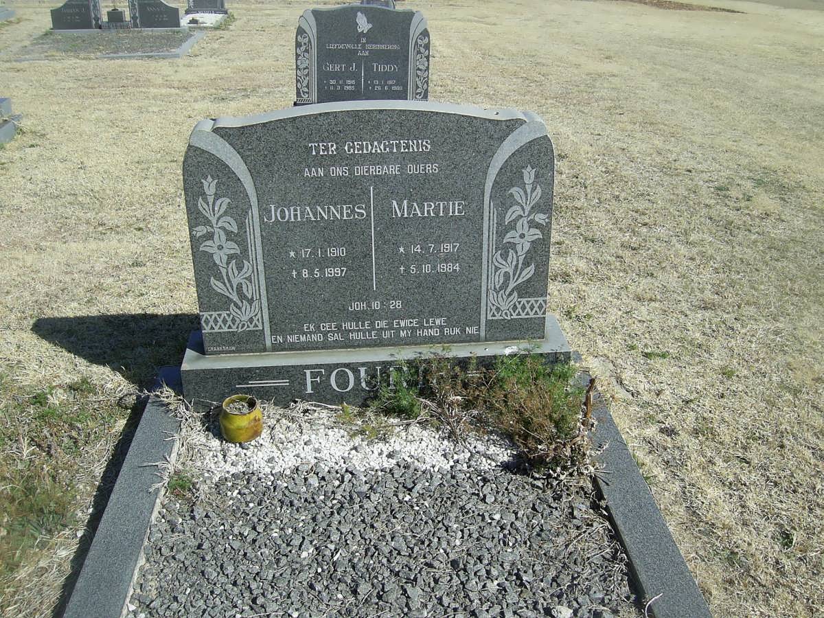 FOURIE Johannes 1910-1997 &amp; Martie 1917-1984