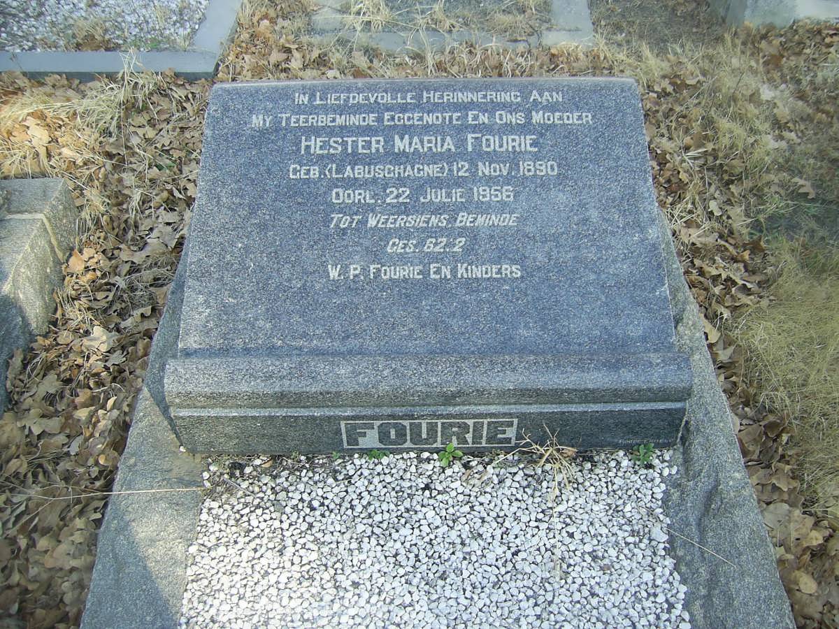 FOURIE Hester Maria nee LABUSCHAGNE 1890-1956