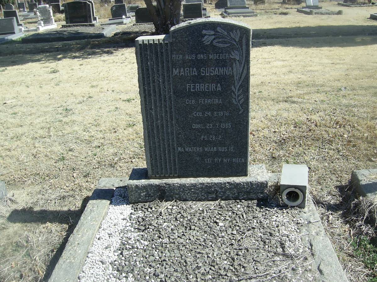 FERREIRA Maria Susanna nee FERREIRA 1876-1965